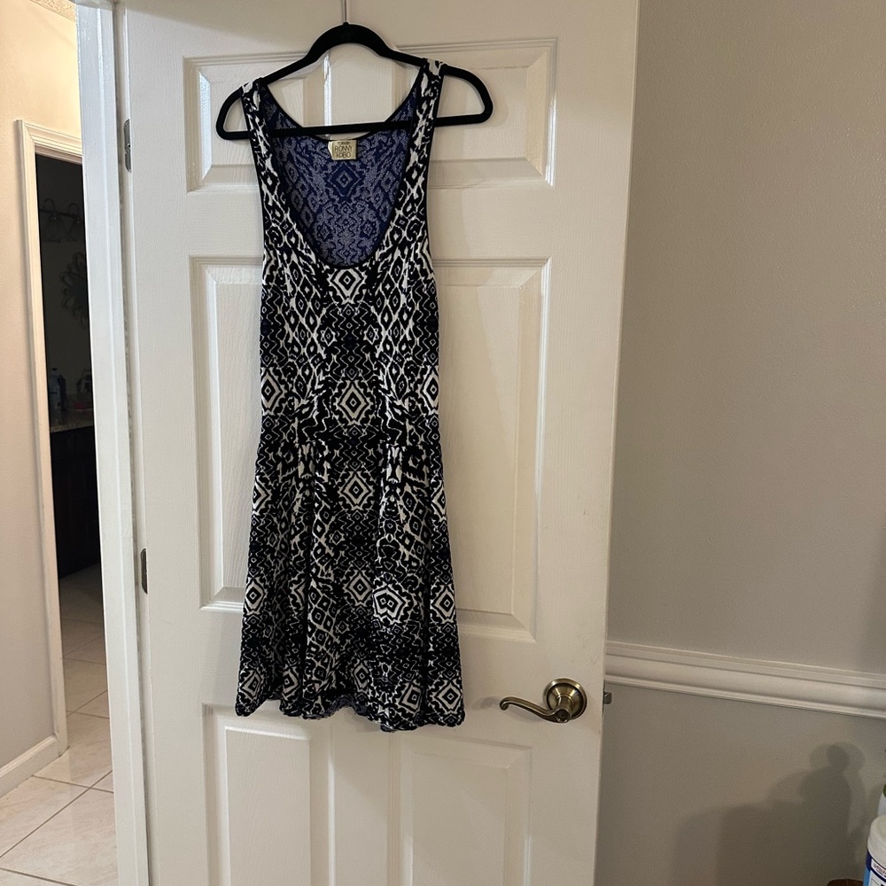 Blue Fun Patterned Geometric Dress